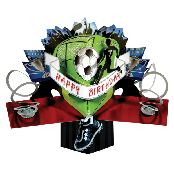 3D-Popup Karte, Happy Birthday Fußball