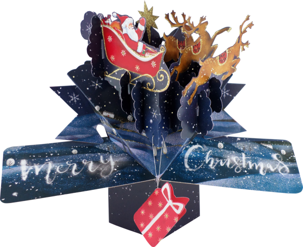 3D-Popup Karte, Merry Christmas Rentier