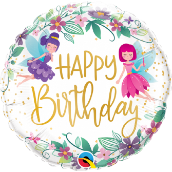 Folienballon "Happy Birthday Blumen Fee"