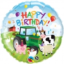 Folienballon "Happy Birthday - Farm", (heliumgefüllt)