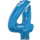 XXL-Folienballon "Zahl 4", Farbe blau (heliumgefüllt)